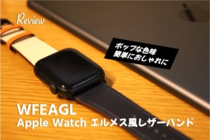 【レビュー】想像以上！ネイビー×ホワイト エルメス風Apple Watchおしゃれレザーバンド