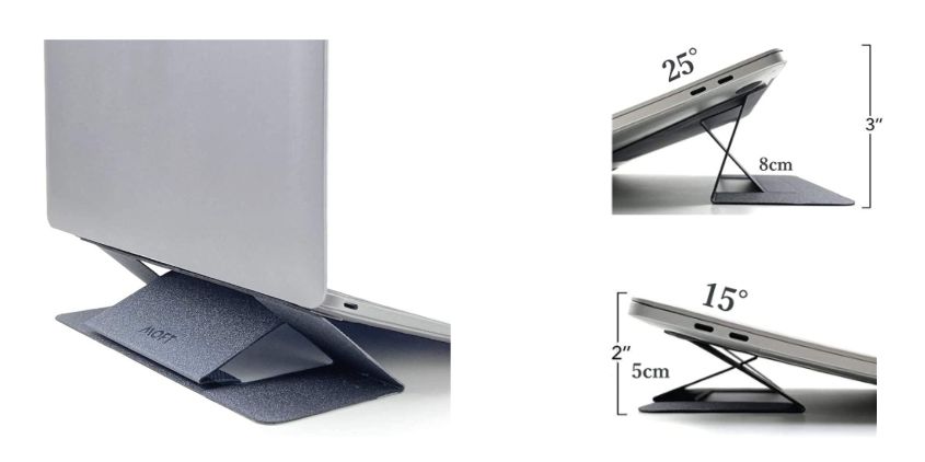 MacBook Air:Pro おすすめ『折りたたみ貼り付けコンパクトスタンド』MOFT2段階調整