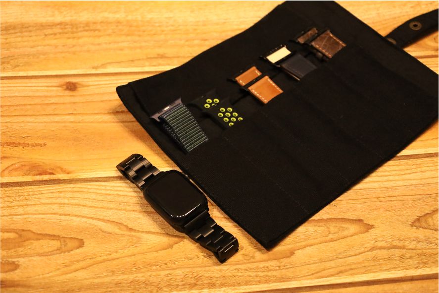 YOOSIDE Apple Watch:スマートウォッチ バンド収納バッグ収納した状態