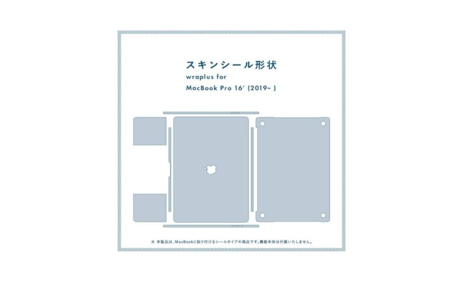 wraplus for MacBookの部位ごとのスキンシール形状