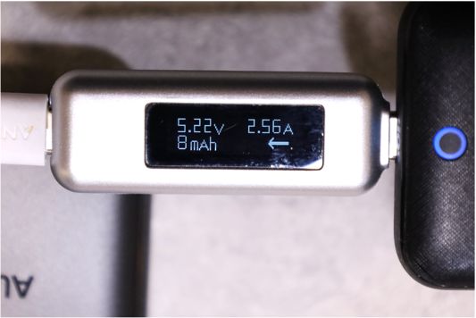 AUKEY PB-N73SをUSB-Cで入力時のワット数