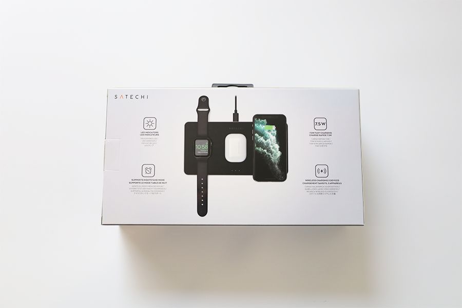 SATECHIトリオワイヤレスチャージングパッドの外箱裏面