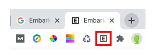 ピンで追加後にEmbarkの【Eマーク】が出現