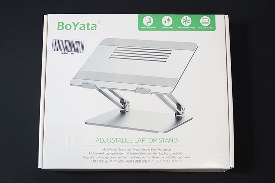 BoYata ノートパソコンスタンドの外箱はイラストあり