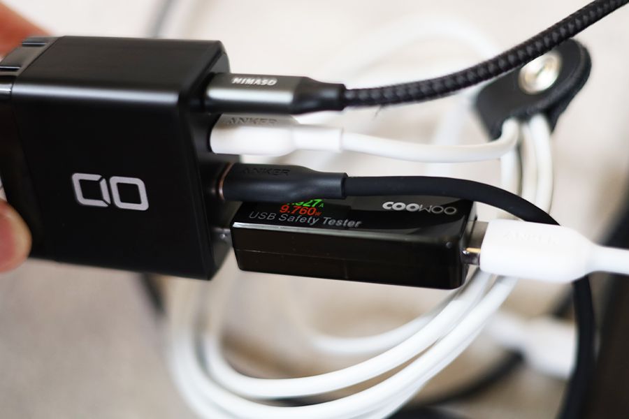 4ポート同時充電時は最大で55Wになる