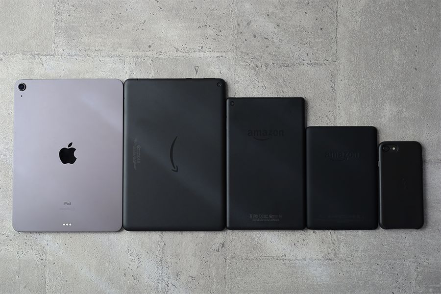 iPad種類別や所持しているタブレットを並べた画像