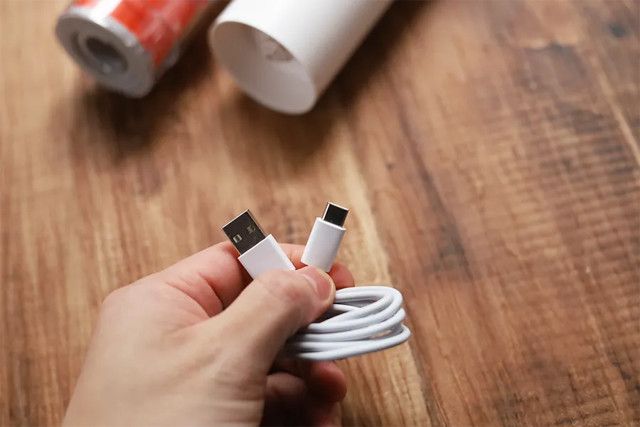 Xiaomi Miハンディクリーナーの付属ケーブルはタイプC&USB-A