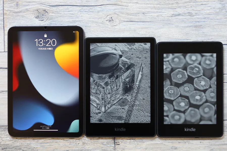 iPad mini 6とKindle Paperwhiteのシグニチャーエディション第11世代と第10世代を比較