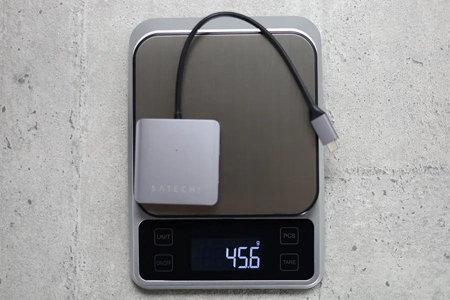 Satechi 4ポート USB-C データハブの重量は45g