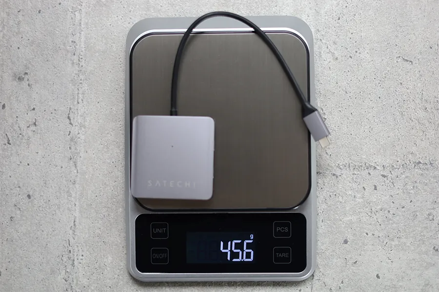 Satechi 4ポート USB-C データハブの重量は45g