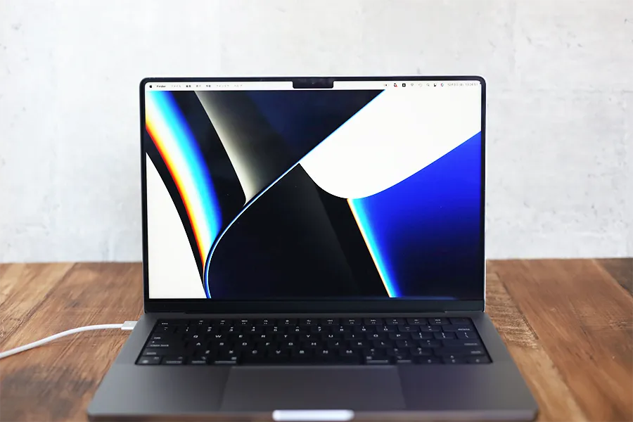 M1 ProチップMacBook Pro 14インチの画面一番明るい状態