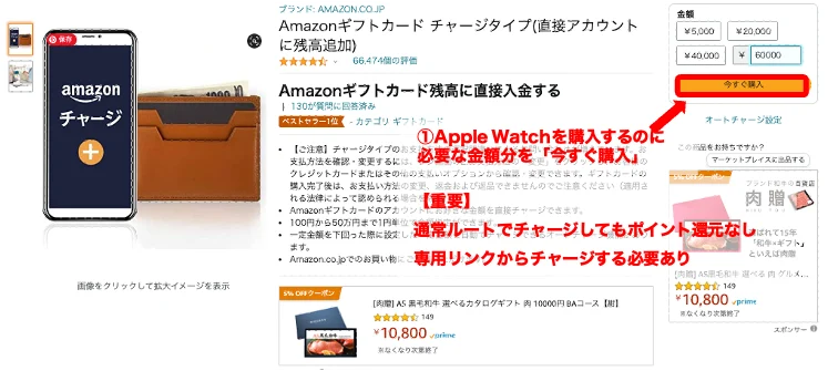 Apple Watch安く買う手順①ギフト券チャージ