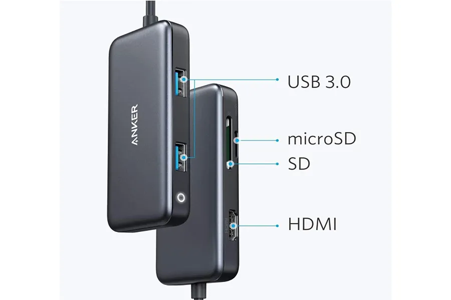 Anker 5-in-1 プレミアム USB-Cハブのポート部分