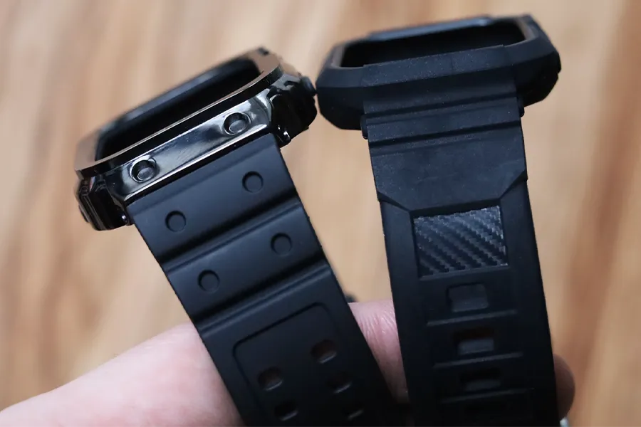Apple Watchのamband ムービングフォートレスクラシックとSPIGENと側面比較