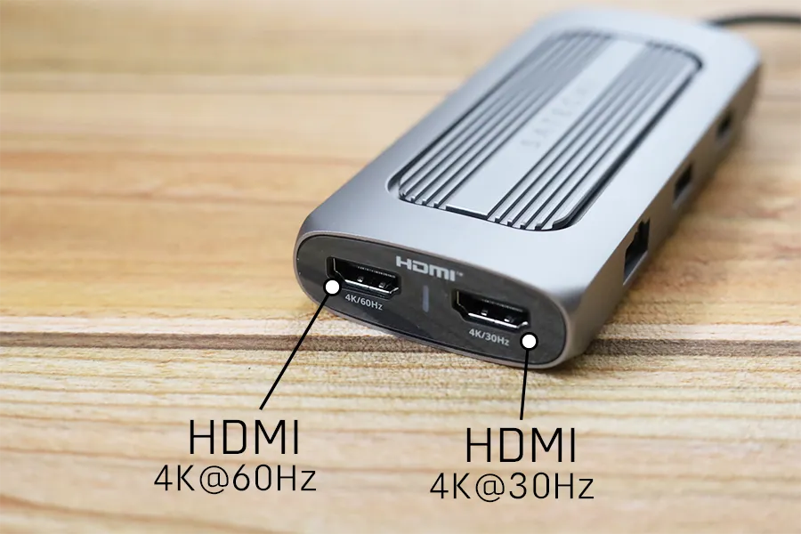 Satechi マルチポートハブ 10-in-1のHDMI部分_