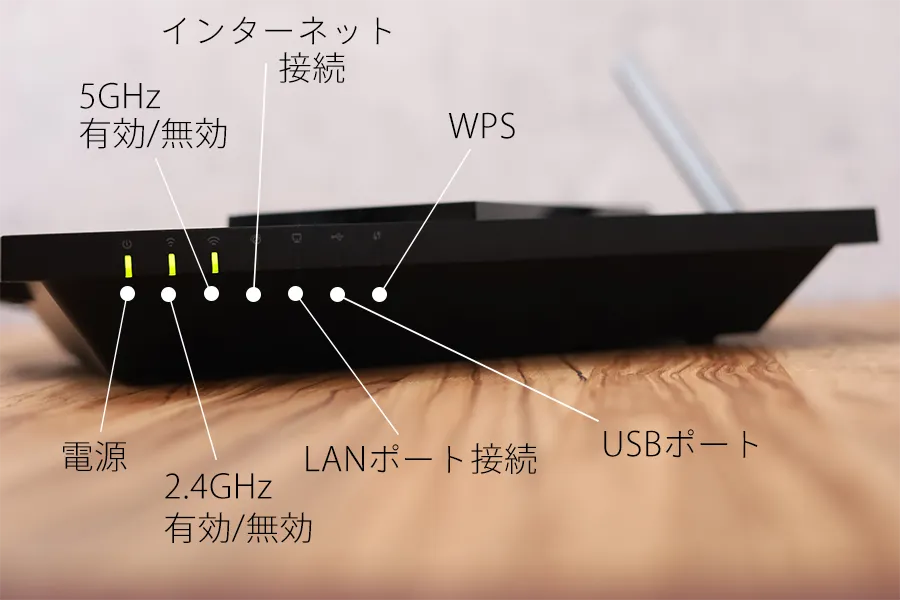 TP-Link Archer AX73の電源周りのポートや電源