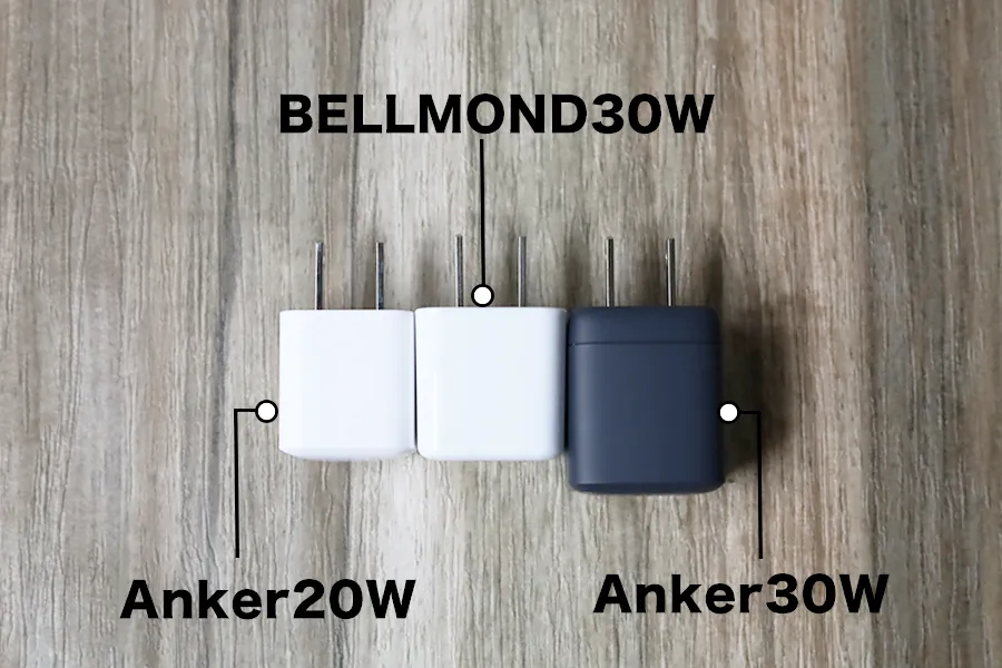 ベルモンドの30WとAnkerの２０W30Wと比較