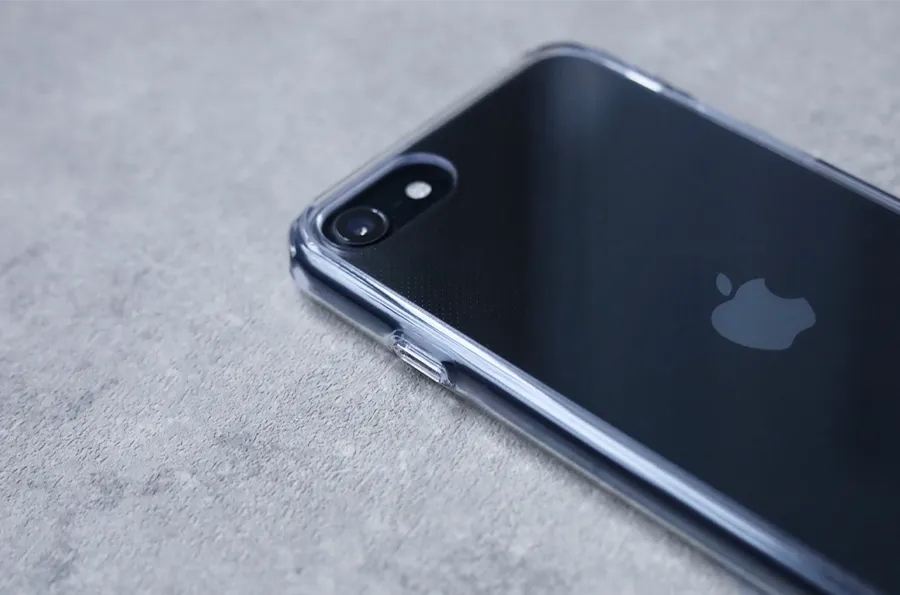iPhone SE第3世代 NIMASOクリアケース+iPhoneSE3の電源ボタン側