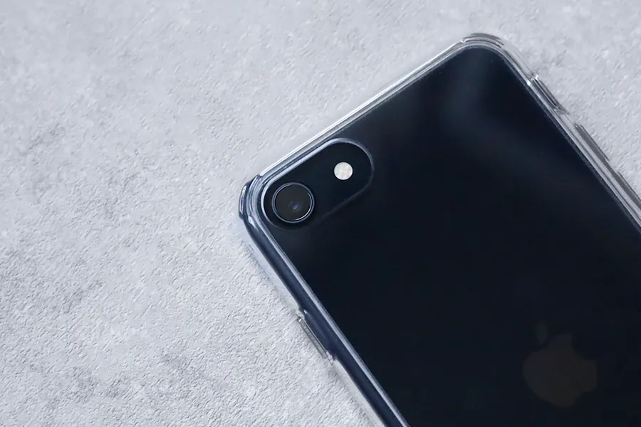 iPhone SE第3世代 NIMASOクリアケース+iPhoneSE3のリンゴマーク_