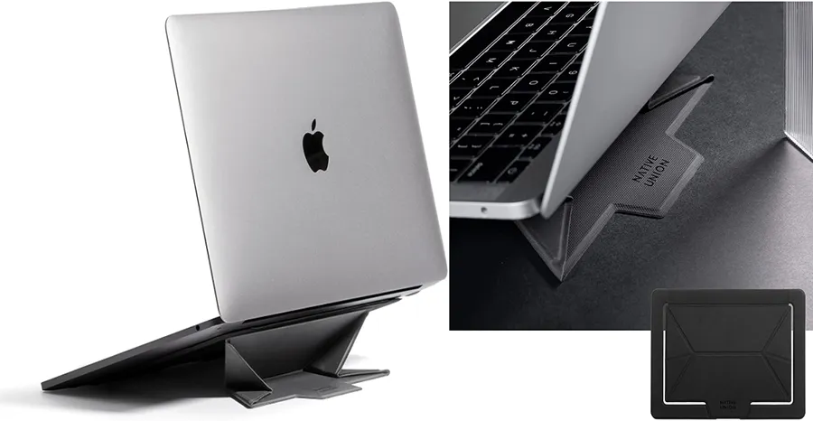 【折りたたみ貼り付け持ち運びスタンド】おすすめノートパソコンスタンドおすすめ2位：NativeUnion Rise Laptop Stand