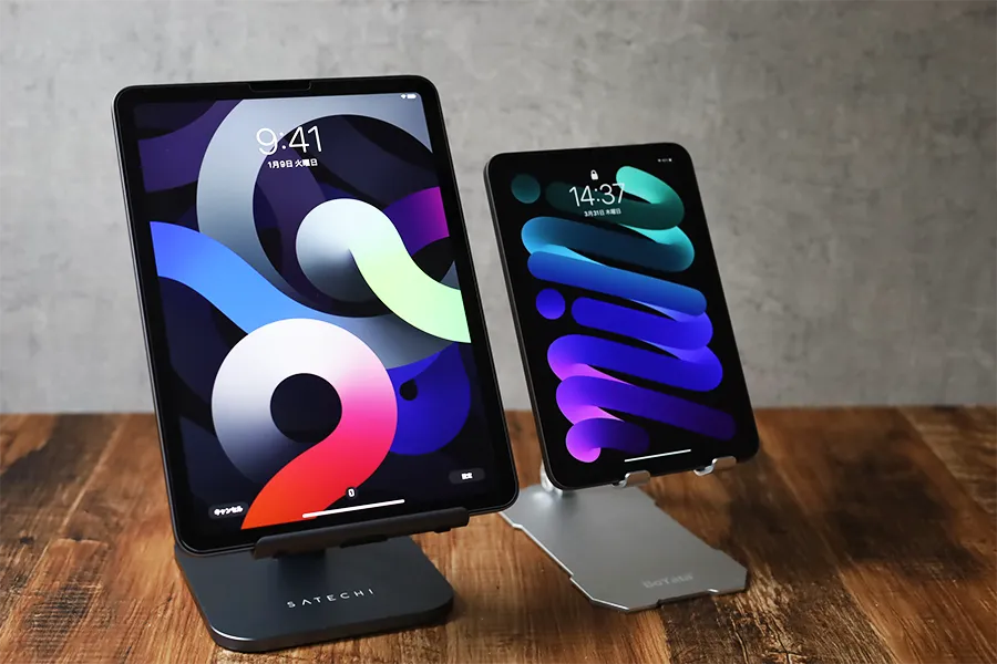 boyataスタンド iPadとサテチスタンドをiPadおいて比較