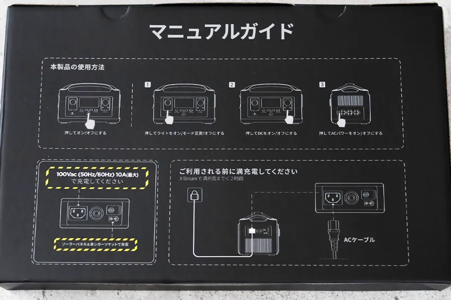 EchoFlow RIVER Proのはこにマニュアルあり