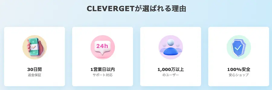 CleverGetが選ばれる理由