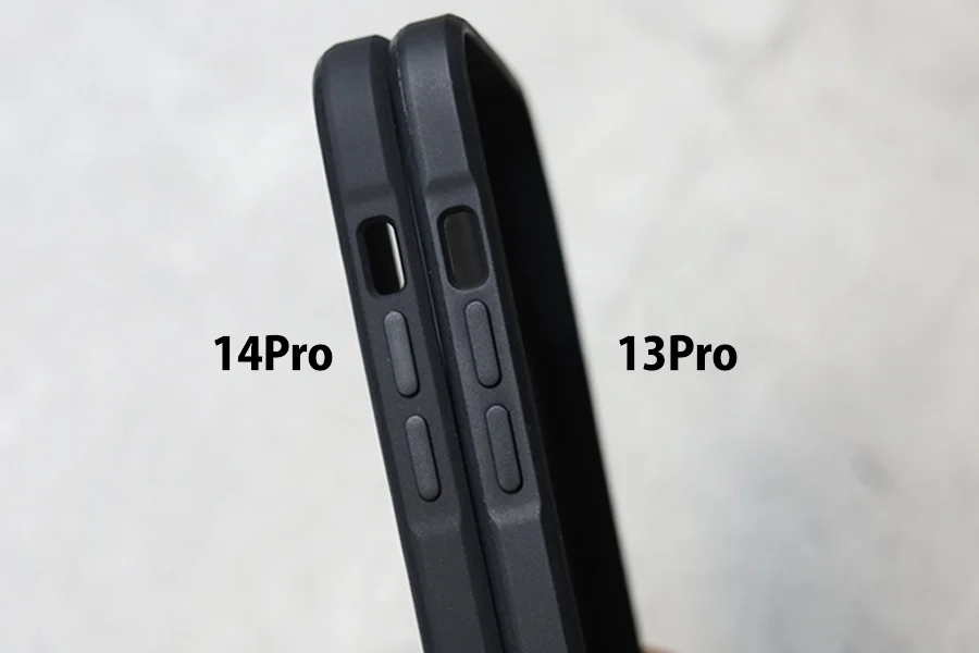 14 proと13ProのNOMADケースの音量ボタン側