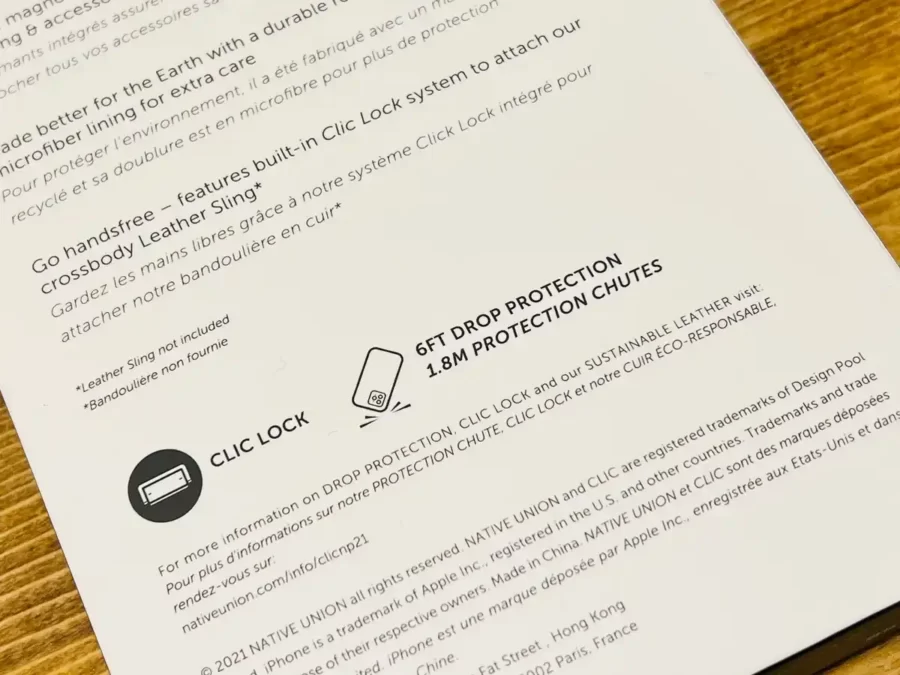 Native Union ClicClassic MagSafeケース(イタリアンレザー)のパッケージ
