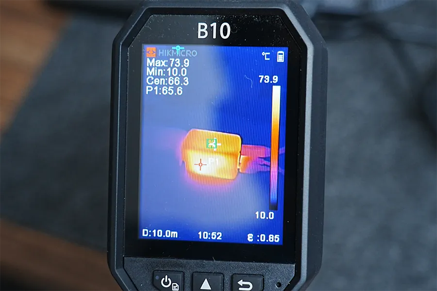 1時間で65°