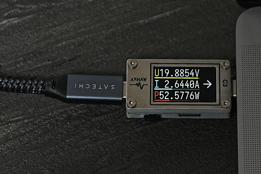 1ポート充電時に52W_