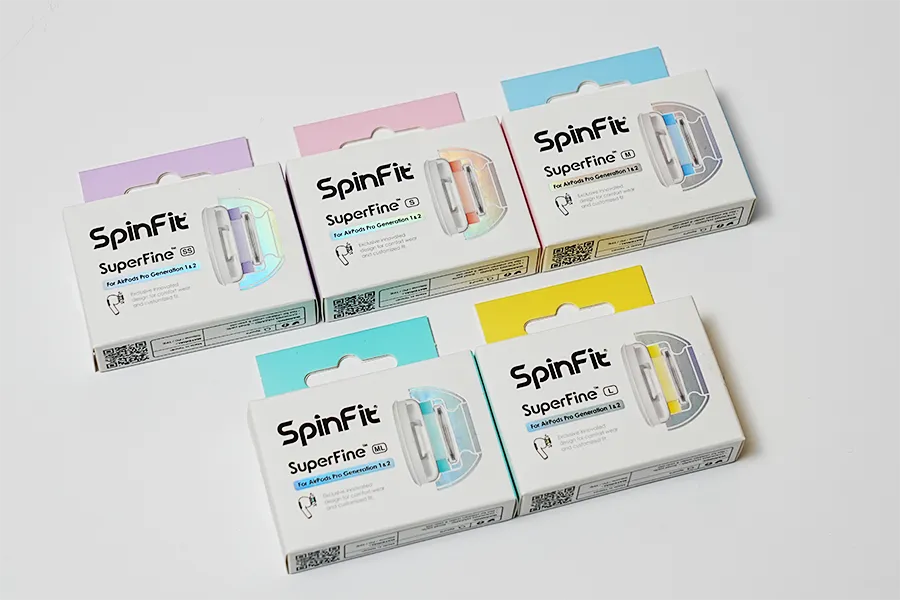 SpinFit SuperFineのサイズ別のカラー