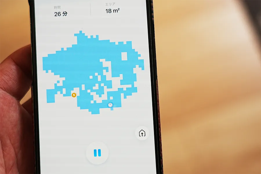 ロボット掃除機がとおった場所は簡単なMAPができる