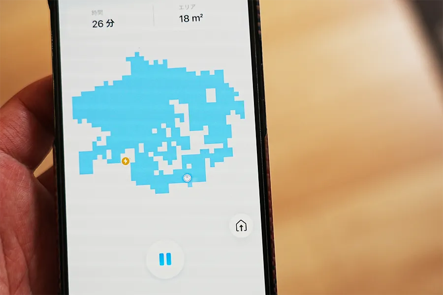 ロボット掃除機がとおった場所は簡単なMAPができる