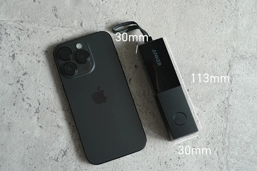 Anker 511 Power Bank (PowerCore Fusion 5000)のサイズ