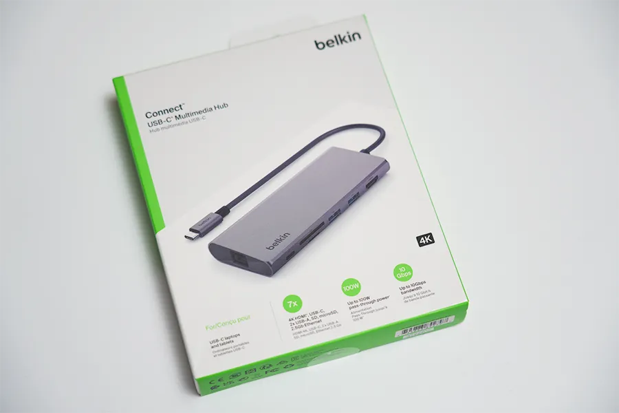 Belkin Connect USB-C 7-in-1 マルチメディアハブのパッケージ