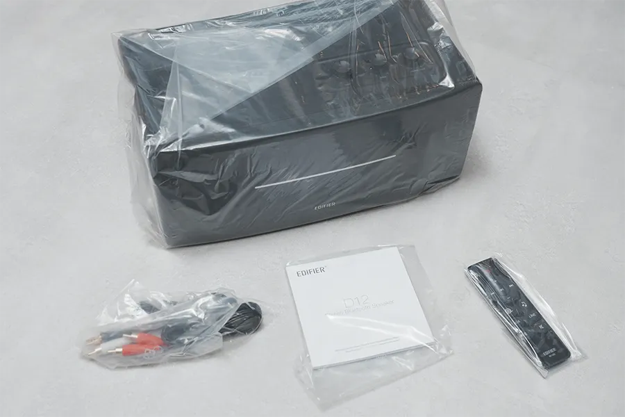 EDIFIER D12は1つずつ丁寧に梱包されてる