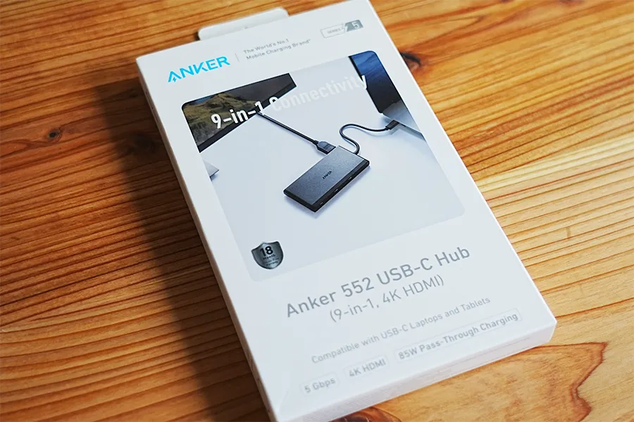Anker 552 USB-C ハブ 9-in-1 4K HDMI のパッケージ