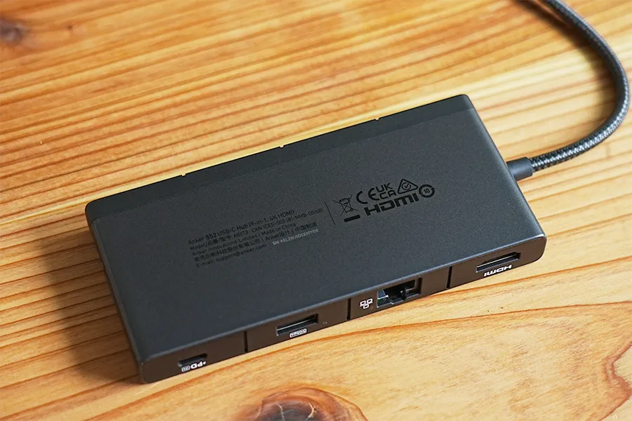 Anker 552 USB-C ハブ 9-in-1 4K HDMIの本体ボディの裏面