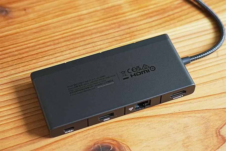 Anker 552 USB-C ハブ 9-in-1 4K HDMIの本体ボディの裏面