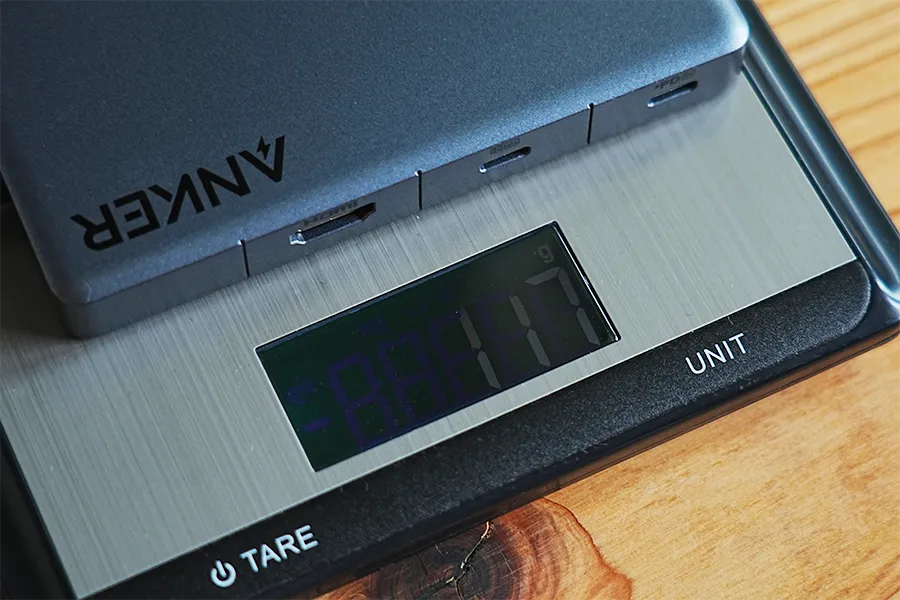 Anker 341 USB-Cハブ(7-in-1)の重量117g