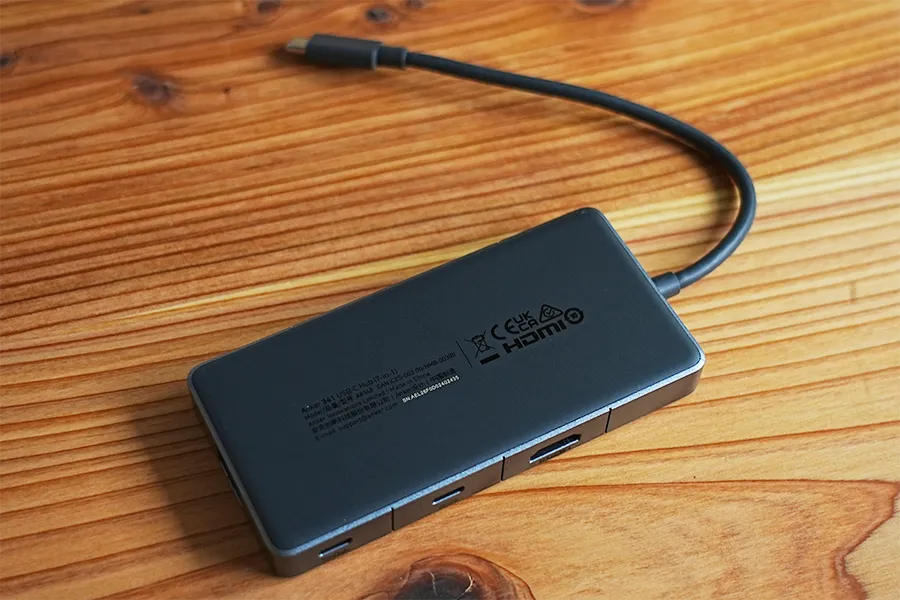 Anker 341 USB-Cハブ(7-in-1)外観うらがわ