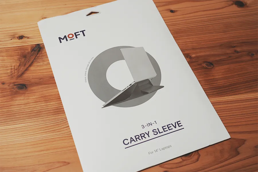 MOFT CARRY SLEEVE 14インチミスティグレー パッケージ_