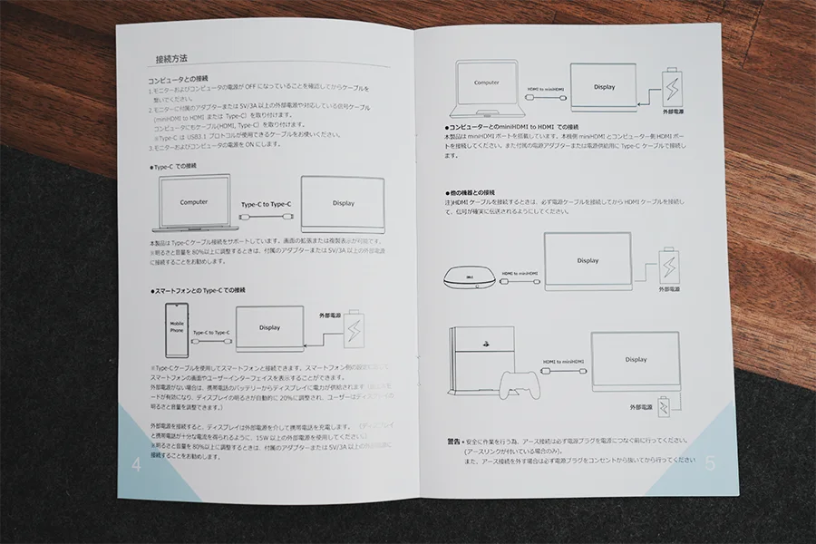 取説に接続方法あり