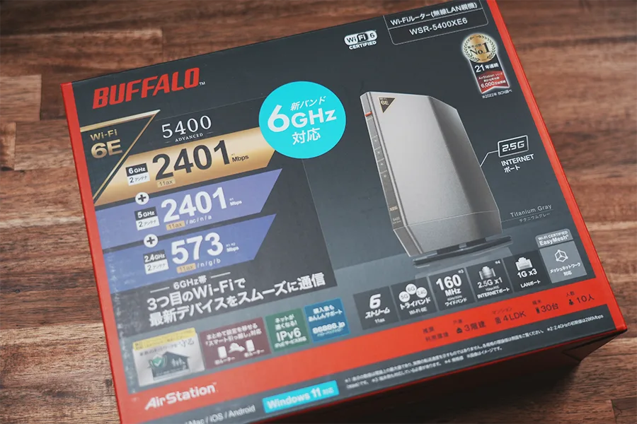 BUFFALO 「WSR-5400XE6」パッケージ表