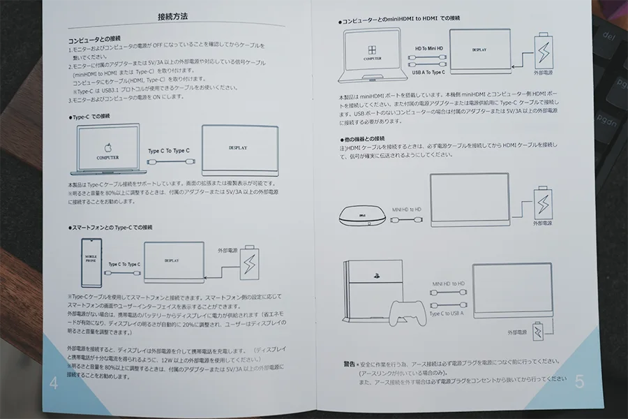 日本語の説明書