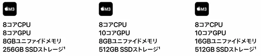 MacBookスペック